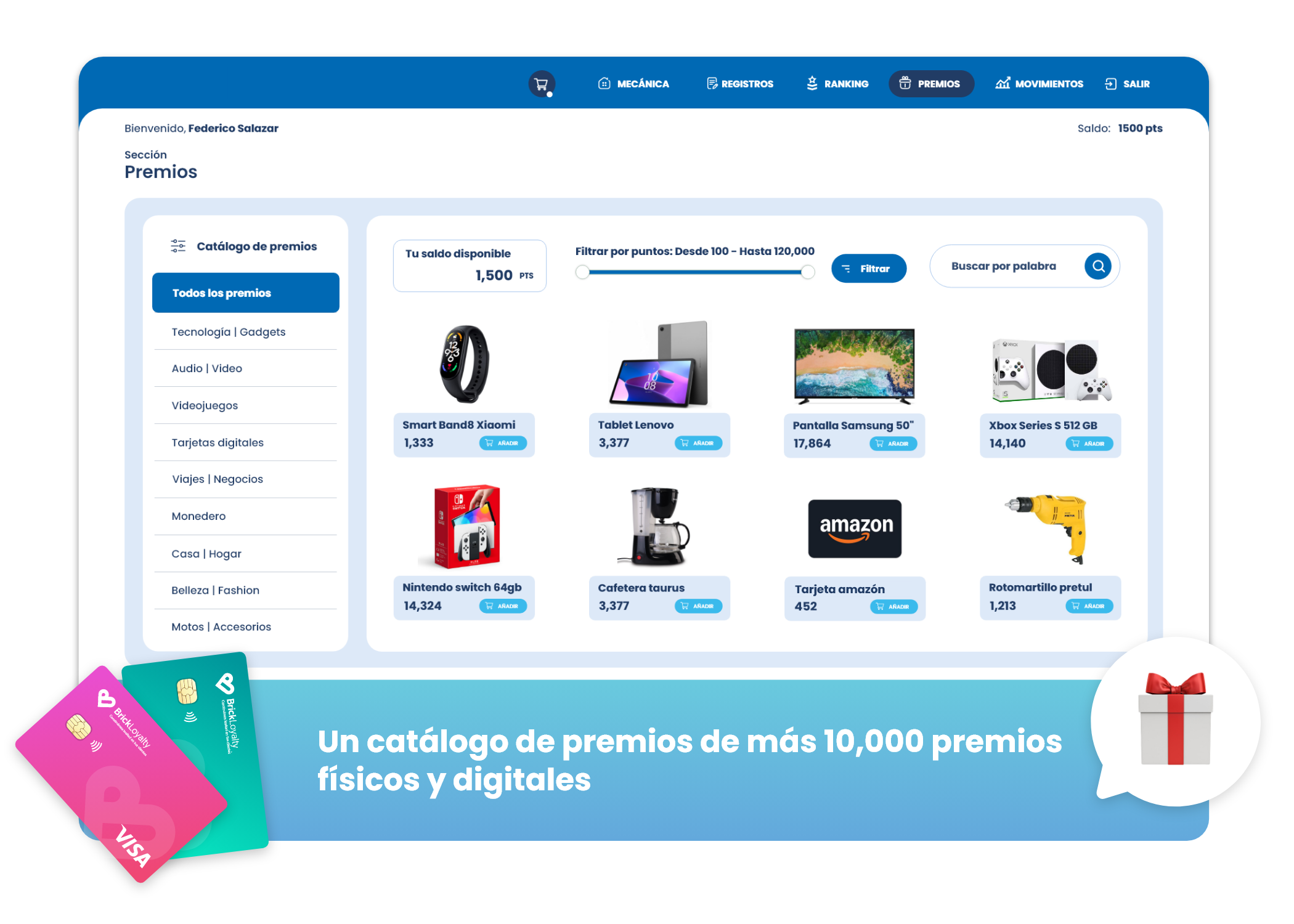 Interfaz del catálogo